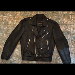 Leather biker jacket